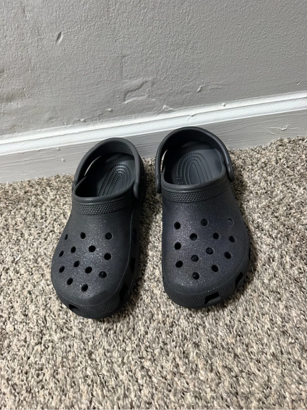 CROCS Kids Black Classic Clog with Heel Strap